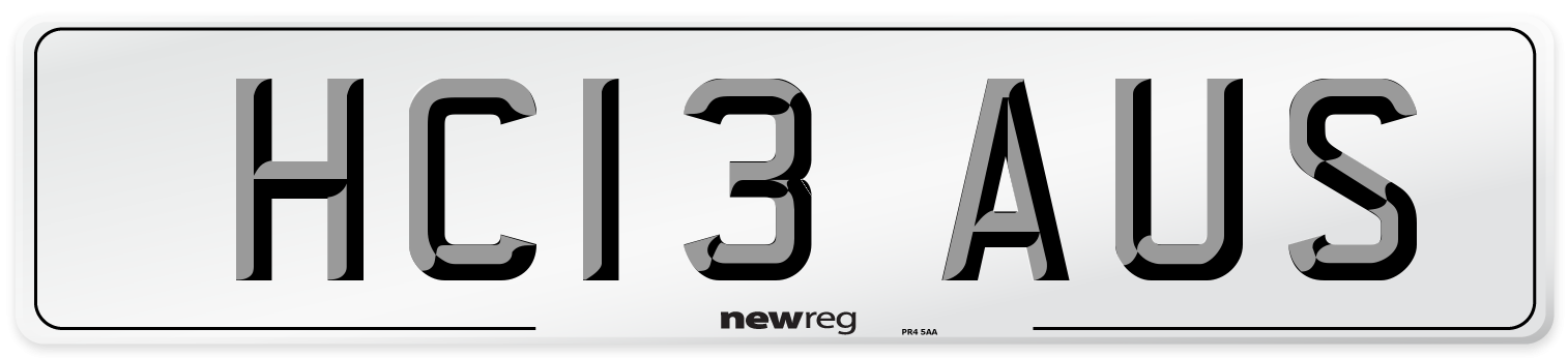 HC13 AUS Number Plate from New Reg